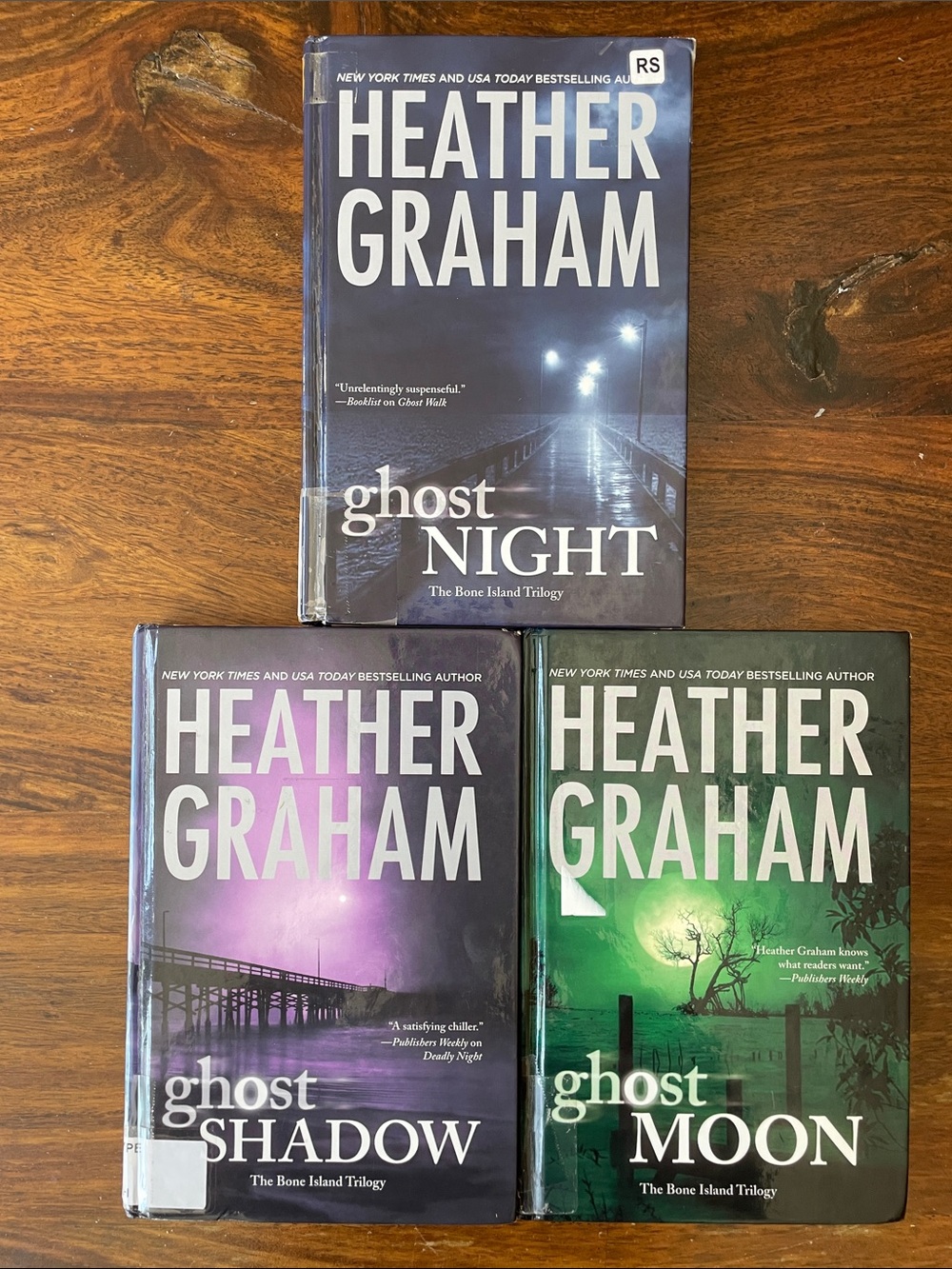 3 Bone Island Trilogy by Heather Graham Large Print Hardcover Books ex-library